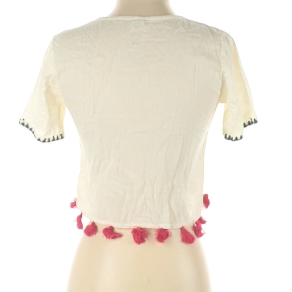 Revolve Raga Embroidered Crop Top Tassels Fringe XS - Picture 2 of 8